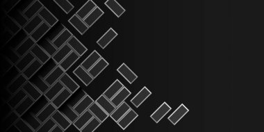 Black ceramic pattern texture. Dark tile wall background. Retro rectangle brickwall. Abstract wallpaper. Modern horizontal background Vector EPS 10