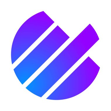 Soyut dairesel logo tasarımı. Modern bir ikon. Mavi mor eğimli yuvarlak şekilli. Vektör illüstrasyonu beyaz arkaplanda izole edildi.