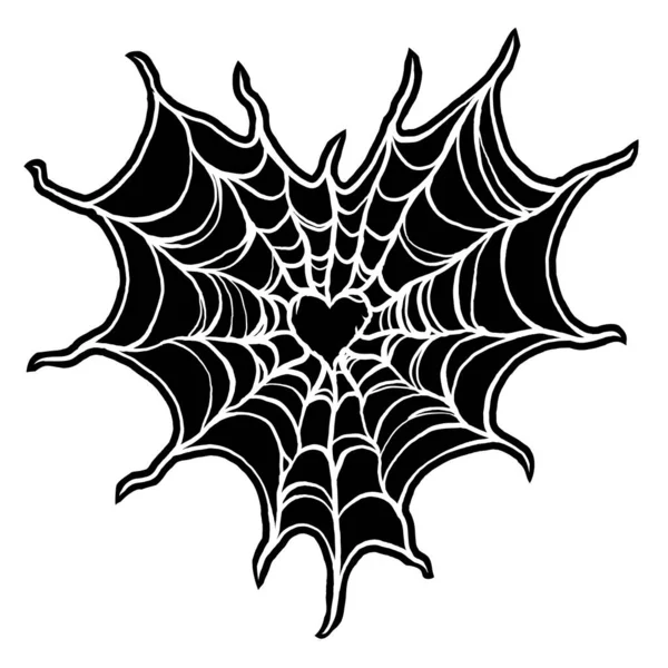 Spider Web Shape Heart Spiderweb Gothic Design Valentine's Day