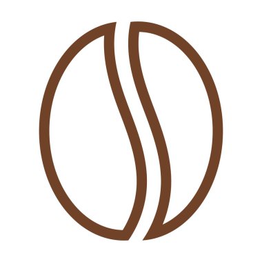Brown coffee bean icon. Vector isolated on white background