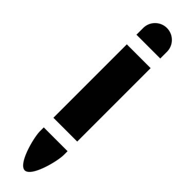 Pen or pencil icon. Device for creativity, drawing and writing. Modern black icon vector isolated on white background.