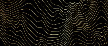 Dark black and Gold mosaic background. Golden squares pattern. Modern abstract vector texture.