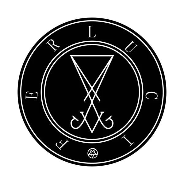 Sigil Lucifer Icon Sticker Shirt Print Design Illustration Gothic Style — Stock Vector