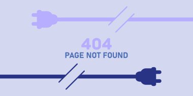 404 error page not found banner. Online concept. Modern light blue background with error. System error, broken page. Popping window for website. Vector illustration EPS 10