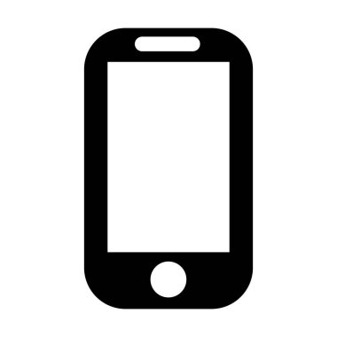 Mobile phone black icon. Flat design for applications, websites and decoration. Vector isolated on white background.