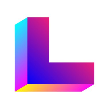 Isometric shape with color gradient icon. Modern abstract geometric icon vector isolated on white background.