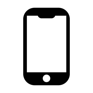 Mobile phone black icon. Flat design for applications, websites and decoration. Vector isolated on white background.
