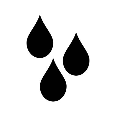 Water drop icon black silhouette vector isolated on white background.
