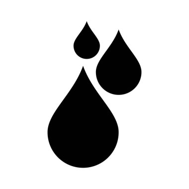 Water drop icon black silhouette vector isolated on white background.