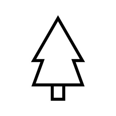 Tree line icon. Christmas tree icon. Vector illustration isolated on white background.