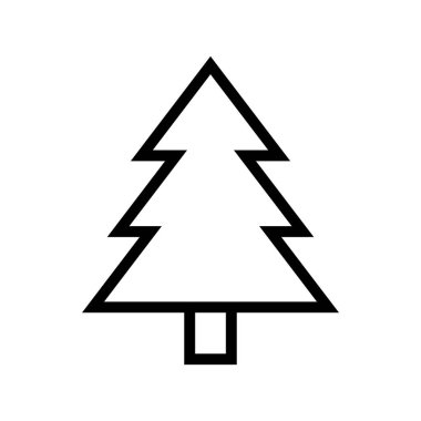 Tree line icon. Christmas tree icon. Vector illustration isolated on white background.