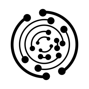 Abstract technology logo design template. Modern line circle logotype. Vector icon isolated on white background.