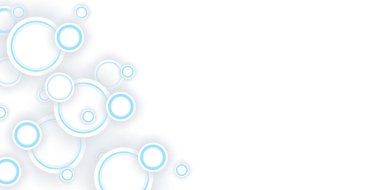 Abstract white and blue circles on background. backdrop illustration for your design. Modern technology background. Vector EPS 10