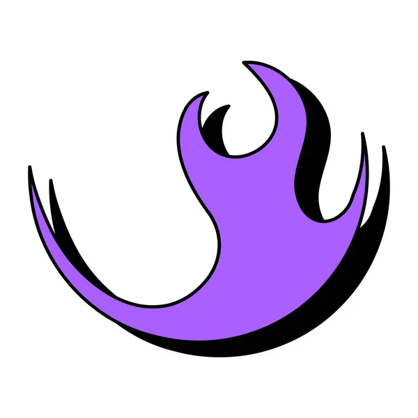 Flaming Emblem Your Design Purple Fire Icon Abstract Shape Isolated — Archivo Imágenes Vectoriales