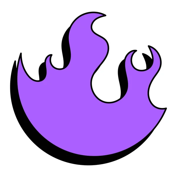 Flaming Emblem Your Design Purple Fire Icon Abstract Shape Isolated — 스톡 벡터