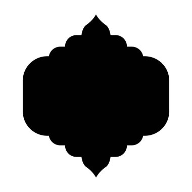 Oriental style Islamic window. Black silhouette of arch. Vector illustration isolated on white background.