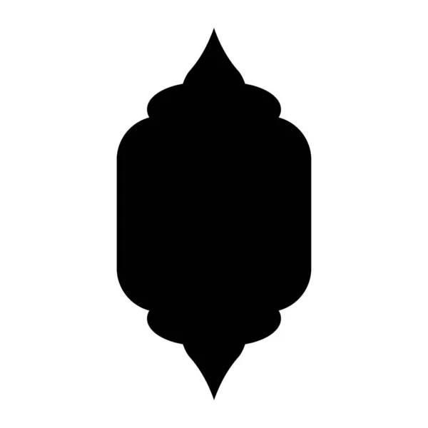 オリエンタルなスタイルのイスラムウィンドウ アーチの黒いシルエット 白を基調としたベクトルイラスト — ストックベクタ