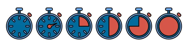 Timer Icons Countdown Timer Symbol Timer Stopwatch Modern Icon Set — Διανυσματικό Αρχείο