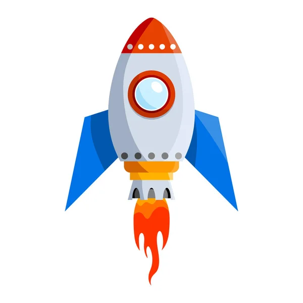 Raketová Plochá Ikona Ilustrace Vesmírné Lodi Pro Design Vektor Izolovaný — Stockový vektor