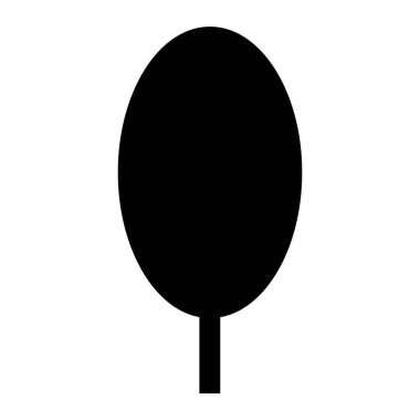 Ağaç yassı ikon. Kara ağaç silueti. Vektör illüstrasyonu beyaz arkaplanda izole edildi.