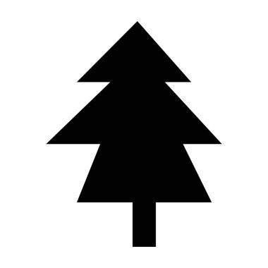 Ağaç yassı ikon. Noel ağacı simgesi. Vektör illüstrasyonu beyaz arkaplanda izole edildi.