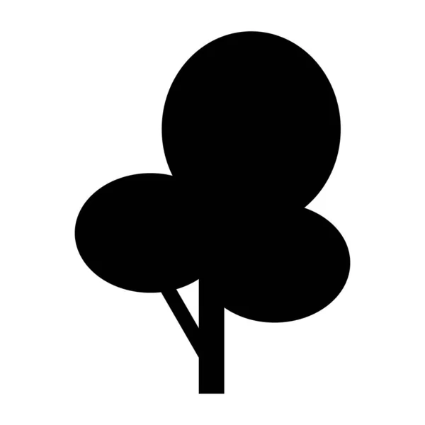 木のフラットアイコン 黒い木のシルエット 白を基調としたベクトルイラスト — ストックベクタ