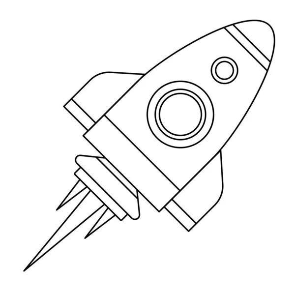 Raketenlinien Symbol Raumschiff Symbol Für Design Vektor Isoliert Hintergrund — Stockvektor