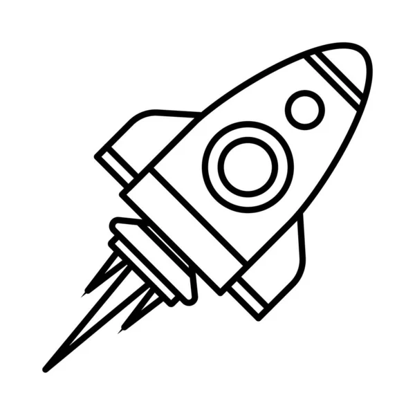 Icono Línea Cohete Icono Nave Espacial Para Diseño Vector Aislado — Archivo Imágenes Vectoriales
