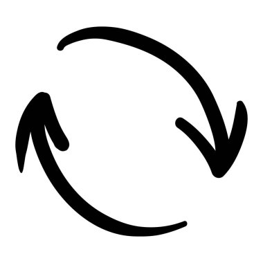 Ok izi simgesi. El çizimi ok çizimi. Beyaz arkaplanda izole edilmiş vektör.