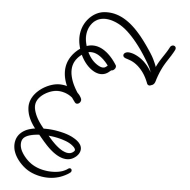 Ok izi simgesi. El çizimi ok çizimi. Beyaz arkaplanda izole edilmiş vektör.