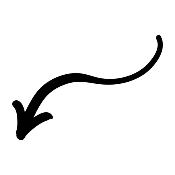 Arrow Mark Icon Hand Drawn Arrow Illustration Vector Isolated White — Stock Vector