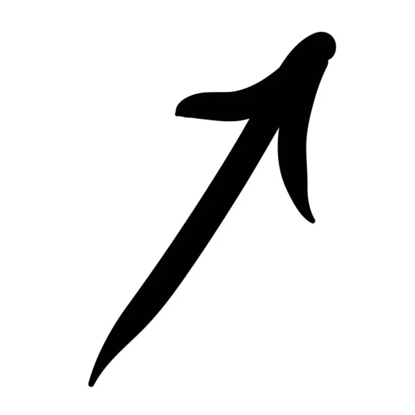 Pfeilmarkierungssymbol Handgezeichnete Pfeil Illustration Vektor Isoliert Auf Weißem Hintergrund — Stockvektor