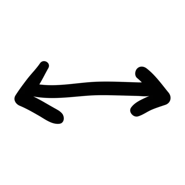 矢印マークのアイコン 手描き矢印イラスト 白地に隔離されたベクトル — ストックベクタ