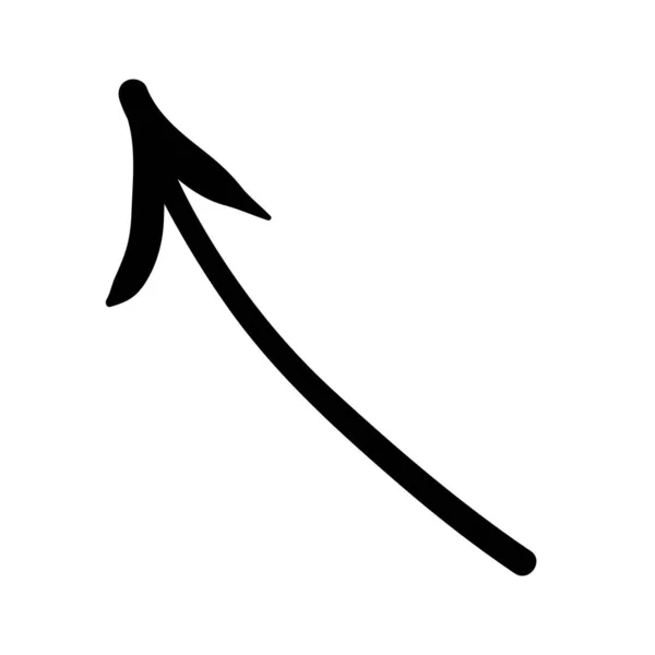 Arrow Mark Icon Hand Drawn Arrow Illustration Vector Isolated White — Stock Vector