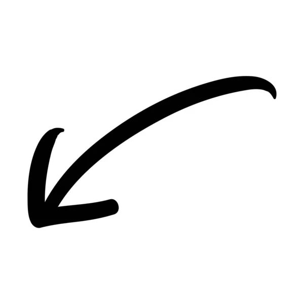 Ikona Značky Šipky Ručně Kreslená Ilustrace Vektor Izolovaný Bílém Pozadí — Stockový vektor