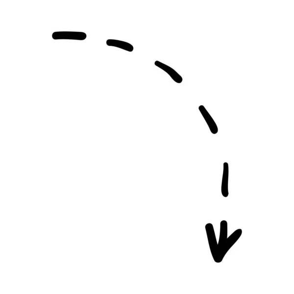 箭头标志图标 手绘箭头图解 在白色背景上孤立的病媒 — 图库矢量图片