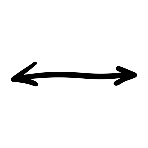 箭头标志图标 手绘箭头图解 在白色背景上孤立的病媒 — 图库矢量图片