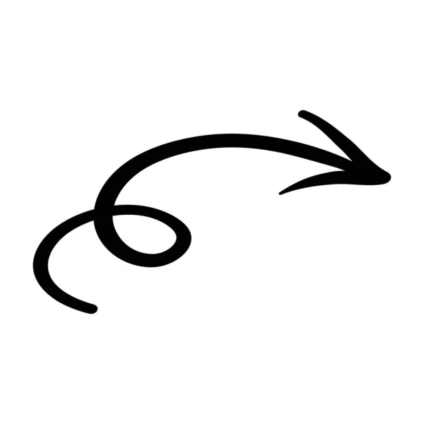 Ikona Znaku Strzałki Ręcznie Rysowana Ilustracja Strzałki Wektor Izolowany Białym — Wektor stockowy