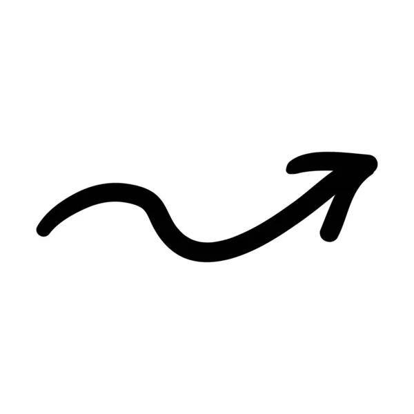 Icono Marca Flecha Ilustración Flecha Dibujada Mano Vector Aislado Sobre — Vector de stock