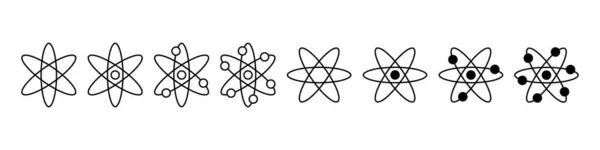 Набір Піктограм Атома Молекула Або Атомні Символи Векторні Ілюстрації Ізольовані — стоковий вектор