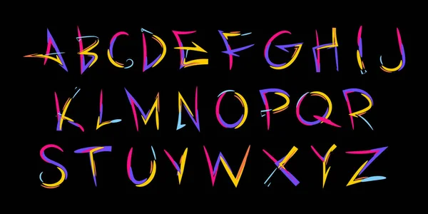Alphabet Graffiti Stil Trendiges Alphabet Grafische Schrift Für Ihr Design — Stockvektor