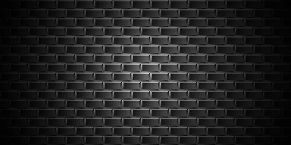 黒レンガ壁の幾何学模様ベクトル背景 — ストックベクタ