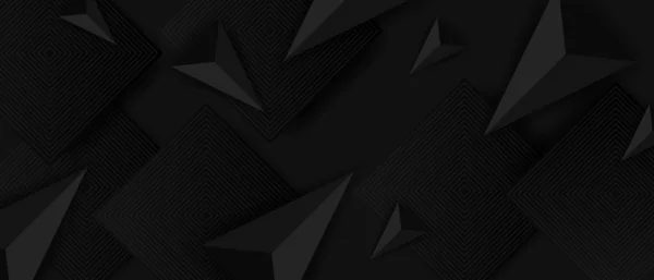 Abstrakte Dreiecke Muster Luxus Dunklen Hintergrund Banner Mit Geometrischen Formen — Stockvektor