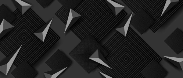 Abstrakte Dreiecke Muster Luxus Dunklen Hintergrund Banner Mit Geometrischen Formen — Stockvektor