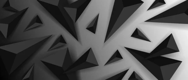 Patrón Triángulos Abstractos Lujo Fondo Oscuro Banner Con Formas Geométricas — Vector de stock