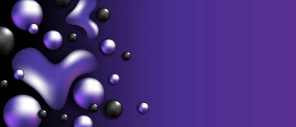 Bannière Futuriste Aux Formes Ondulées Liquides Violettes Abstraites Fond Moderne — Image vectorielle