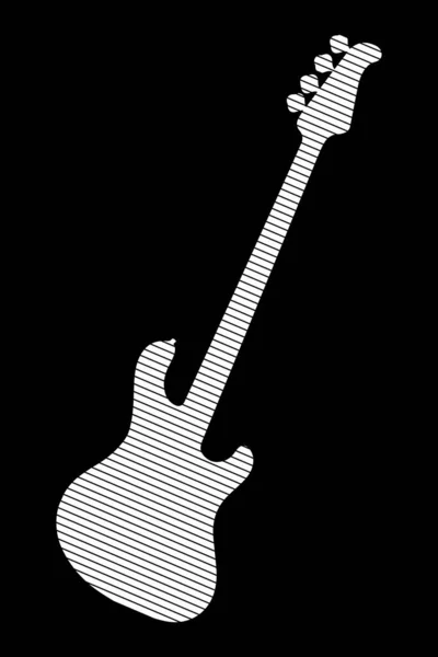 Kytara Silueta Hudební Nástroj Vektorová Ilustrace — Stockový vektor