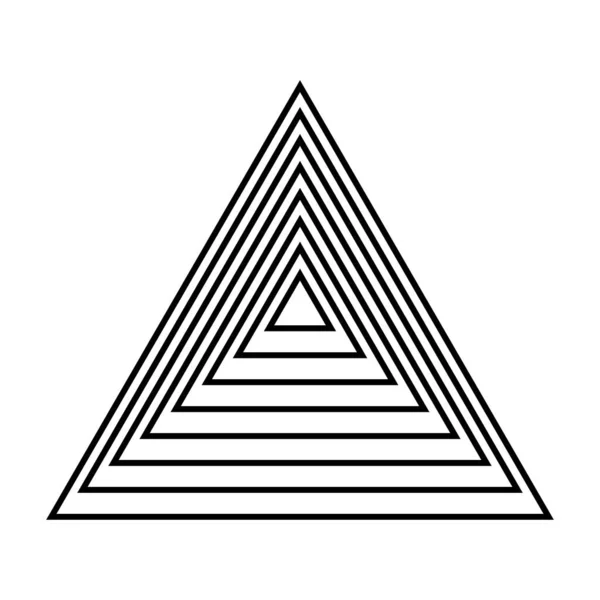 線の三角形 現代のラインアイコン 白地に隔離されたベクトル — ストックベクタ