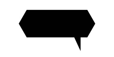 Boş çizgi roman konuşma balonu ikonu. Siyah konuşma balonu ikonu. Klasik tasarım, pop sanat tarzı. Vektör illüstrasyonu beyaz arkaplanda izole edildi.