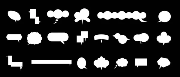 Порожній Набір Піктограм Бульбашок Мовлення Коміксів Білі Бульбашки Мовлення Вінтажний — стоковий вектор